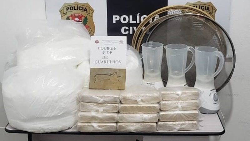Cocaína apreendida em Arujá