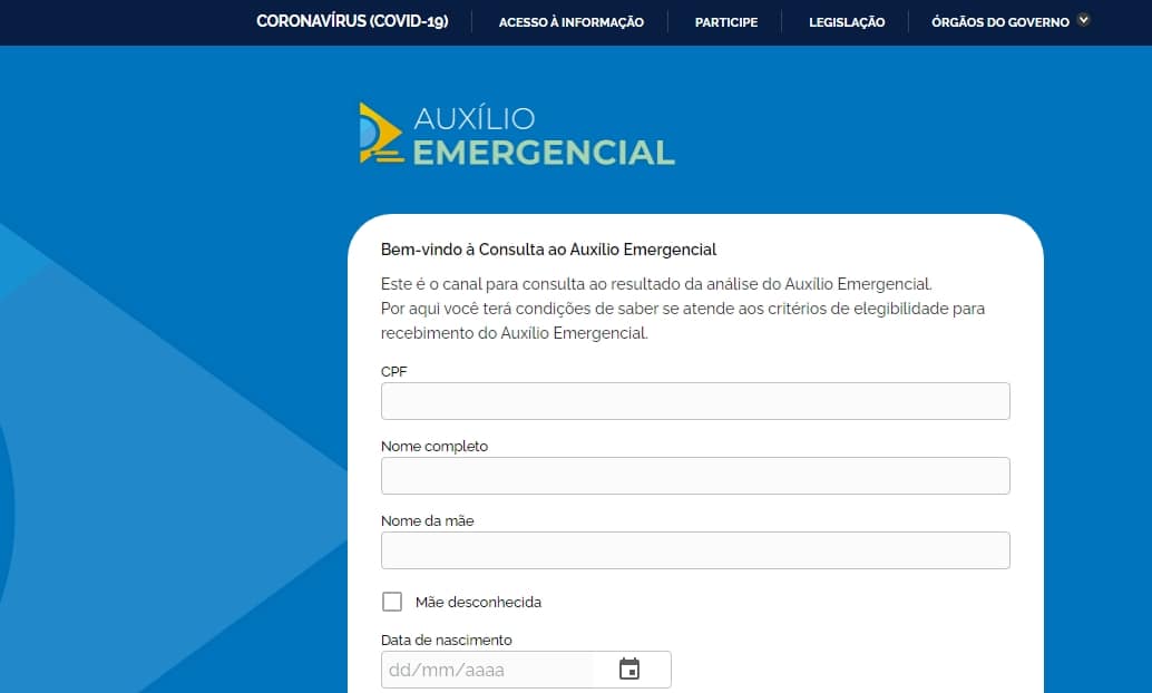 Consulta Dataprev - Auxílio emergencial