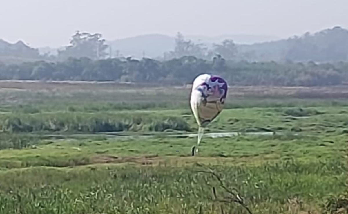 Balão apreendido em Suzano