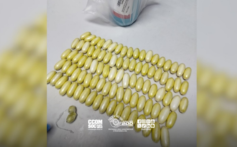 Cápsulas de cocaína apreendidas em Itaquaquecetuba